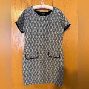 Isaac Mizrahi Black and Gray Patterned Mini Dress